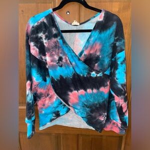 Pol cross cross front top tie dye size small
